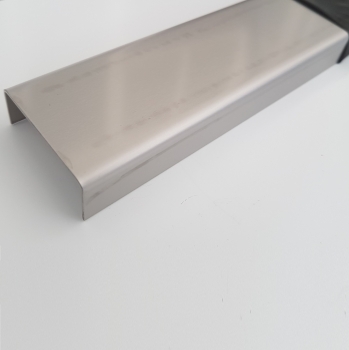 Einfassprofil für Platten U-Profil 1,0mm L=2000mm Edelstahl 1.4301 Schliff K320. 