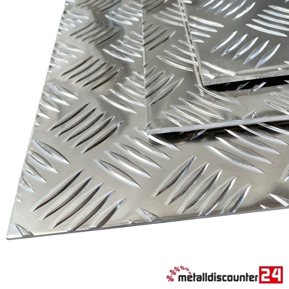 Zuschnitt 315 x 1000mm Restposten Aluminium Riffelblech quintett 3,5/5mm 