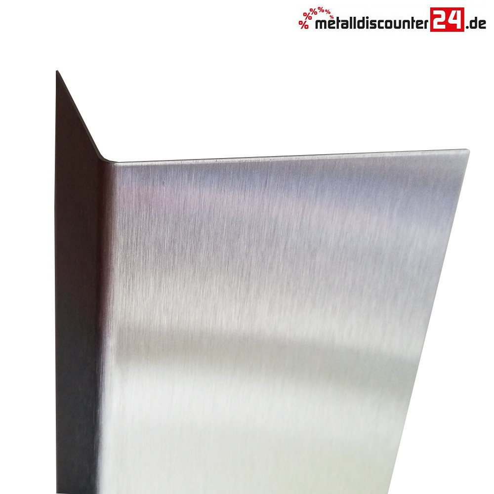 Eckschutzprofil aus Edelstahl, 1-fach gekantet, Oberfläche glatt, Länge  2500 mm