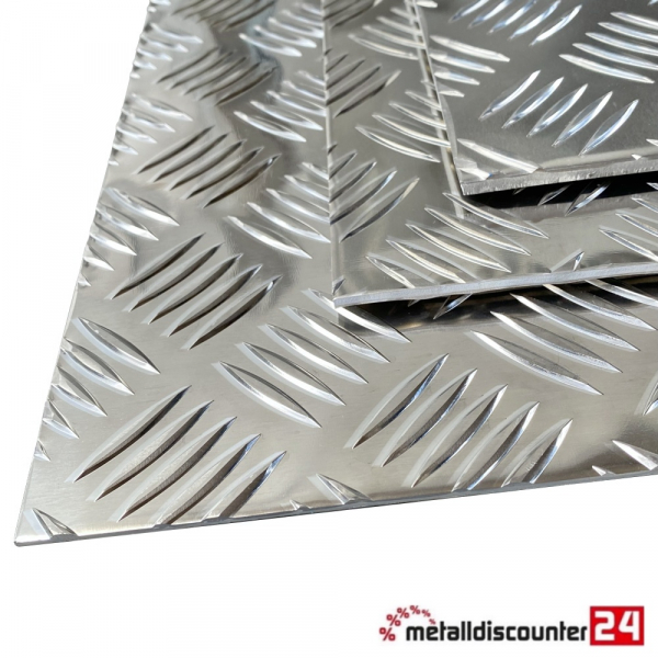 Riffelblech Aluminium Quintett Bodenblech 5/6,5mm stark Bodenplatte Warzenblech 